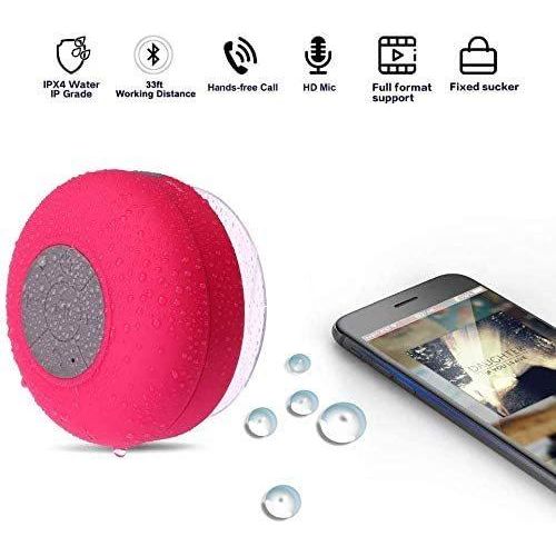 Shower Speaker Bluetooth Waterproof Resistant Wall Mount Portable Speaker Wireless Built-In Microphone With Solid Suction Cup