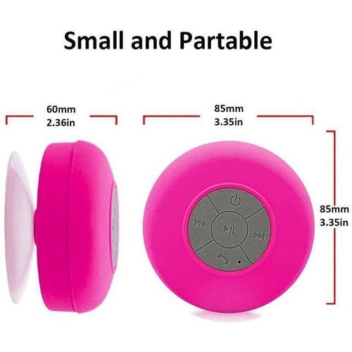 Shower Speaker Bluetooth Waterproof Resistant Wall Mount Portable Speaker Wireless Built-In Microphone With Solid Suction Cup