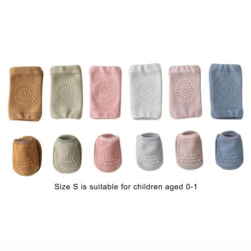 Baby Crawling Knee Pads and Socks with Grips Anti-Slip Knee Protector for Baby Boy Girls Learn to Walk NO5278
