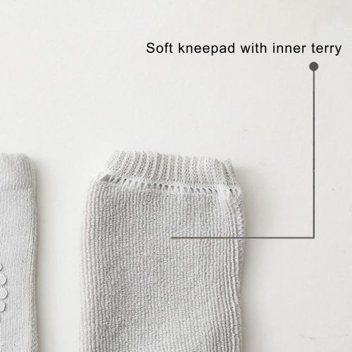 Baby Crawling Knee Pads and Socks with Grips Anti-Slip Knee Protector for Baby Boy Girls Learn to Walk NO5278