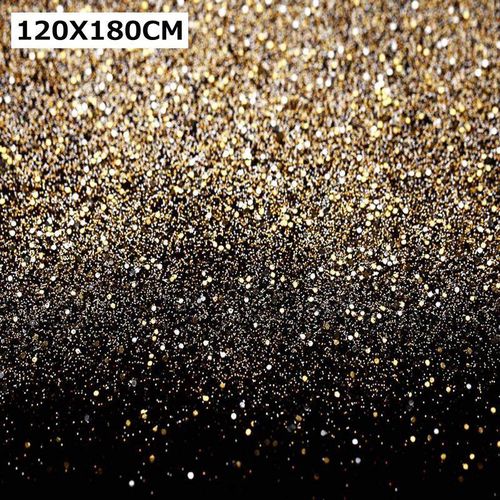 Glitter Black Gold Dots Thin Vinyl Photography Backdrop Background Studio Photo Prop 120 * 180cm (vertical)