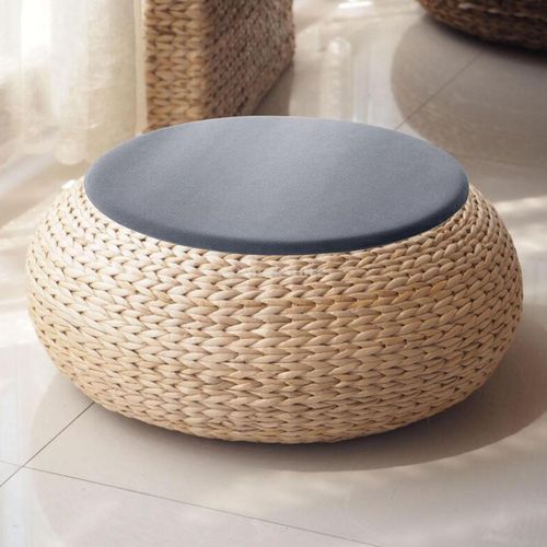 Round Seat Pad Japanese Chair Pad For Light Gray 30cm