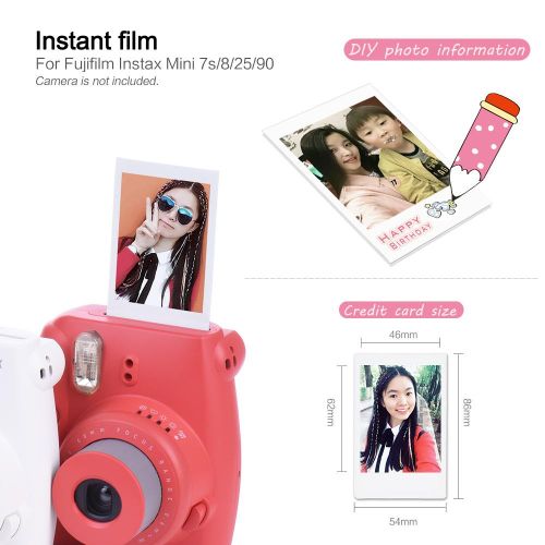 Fujifilm Instax Mini 20 Sheets White Film Photo Paper Snapshot Album Instant Print for Fujifilm Instax Mini 7s/8/25/70/90/9/11 NO5111