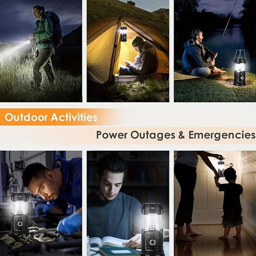 3 in 1 rejected solar camping light led USB camping light portable outdoor light foldable flashlight power bank