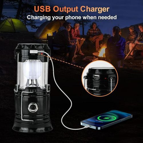 3 in 1 rejected solar camping light led USB camping light portable outdoor light foldable flashlight power bank