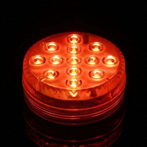 Submersible Pool Light with IR Remote Dimmable 13pcs RGBW LEDs Pond Fountain Lamp 16 Colors & 4 Lighting Modes Timer Function IP68 Waterproof Underwater Light 3 * AAA Battery(not included) Powered NO5111