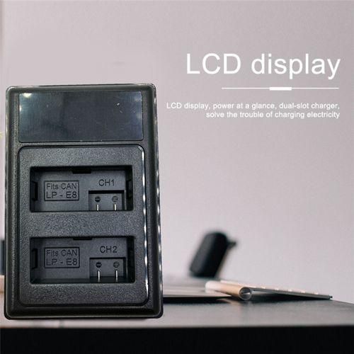 LP-E8 Charger LCD USB Dual Battery Charger for Canon EOS NO5111