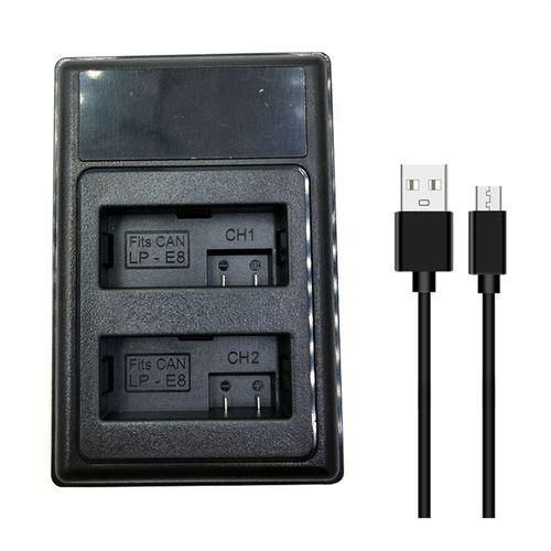 LP-E8 Charger LCD USB Dual Battery Charger for Canon EOS NO5111