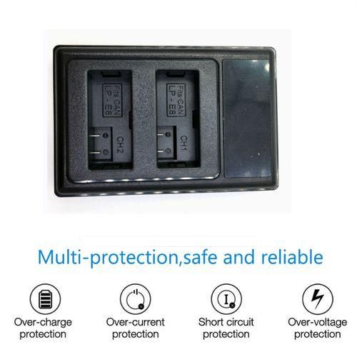 LP-E8 Charger LCD USB Dual Battery Charger for Canon EOS NO5111