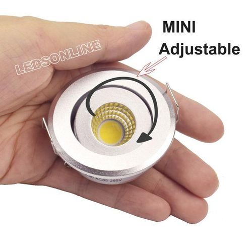 12v Mini Cob Ceiling 3w Showcase Jewery Cabinet Lighting Led Spot Cut Out Hole 40-45mm