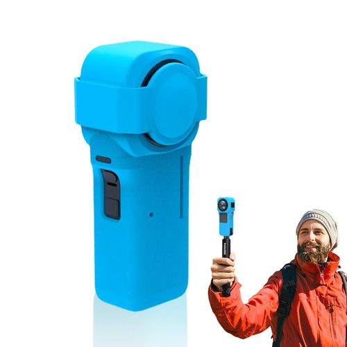 Camera Carrying Case+Tempered Glass Screen Protector Soft Panoramic Camera Accessories for Insta360 ONE RS Camera,Blue NO5114
