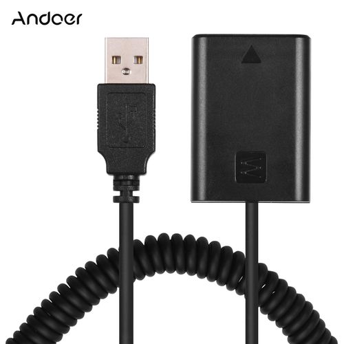 Andoer 5V USB NP-FW50 Dummy Battery Pack Coupler Adapter