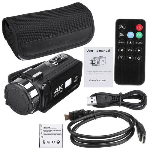 Ultra HD 4K Touch Screen WIFI 3.0 LCD 30.0MP Camcorder Camera Full HD 1080p Video Camera 16X Digital Zoom 270° Rotation Screen External Microphone And Lens