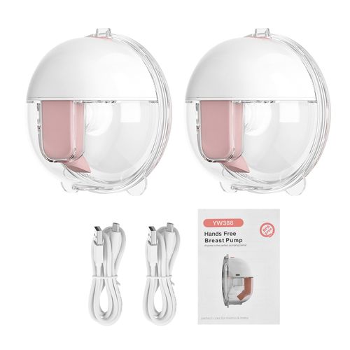 2pcs Wearable Hands Free Electric Breast Pump Portable