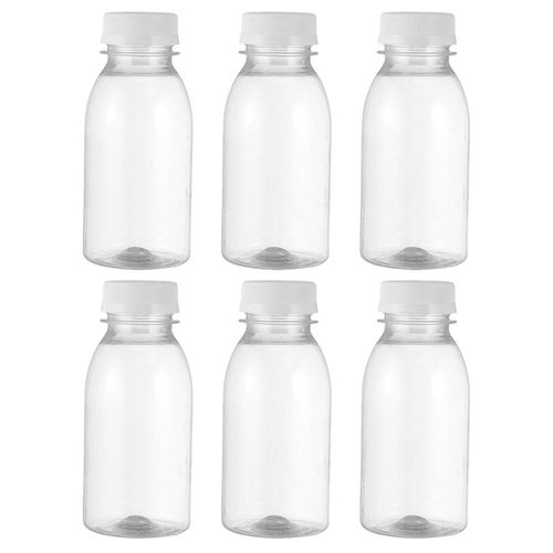 6 Pcs Milk Bottle Plastic Containers all Bottles Lids Mini Fridge Juice The Pet Child
