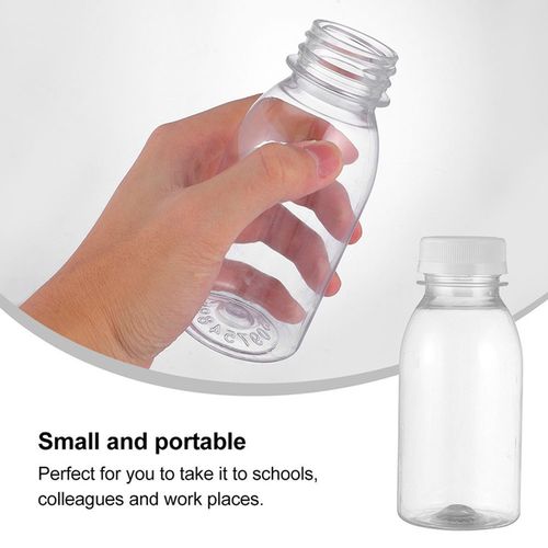6 Pcs Milk Bottle Plastic Containers all Bottles Lids Mini Fridge Juice The Pet Child