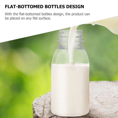 6 Pcs Milk Bottle Plastic Containers all Bottles Lids Mini Fridge Juice The Pet Child
