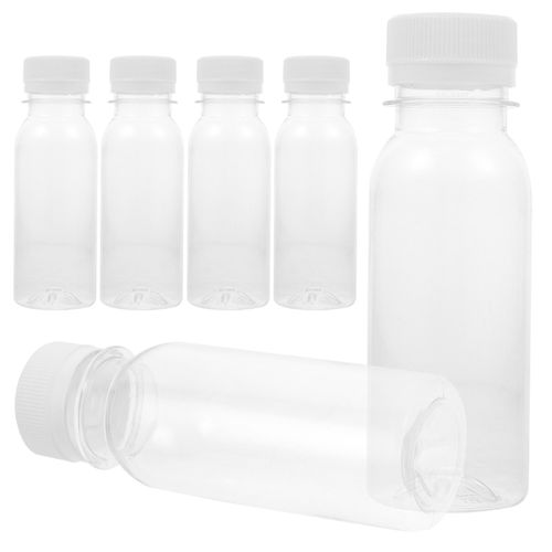 6 Pcs Milk Bottle Plastic Containers all Bottles Lids Mini Fridge Juice The Pet Child