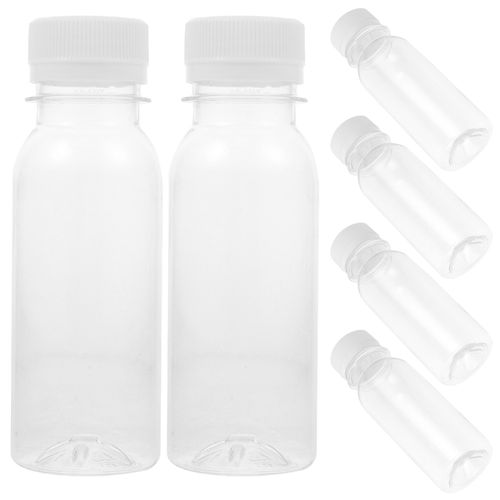 6 Pcs Milk Bottle Plastic Containers all Bottles Lids Mini Fridge Juice The Pet Child