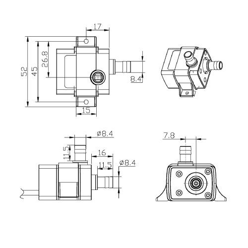 Decdeal DC12V 4.2W Mini Brushless Submersible Water Pump