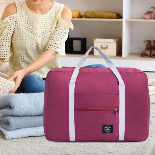 Foldable Travel Duffel Bag For Women Men Oxford Cloth Red