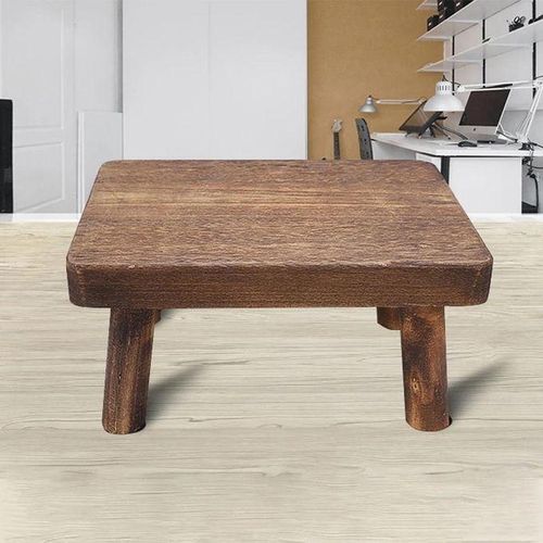 High Beds Wooden Step Stool Solid Wood Small Stool Kitchen Living Room Closet Durable Sturdy Rustic and Retro Design