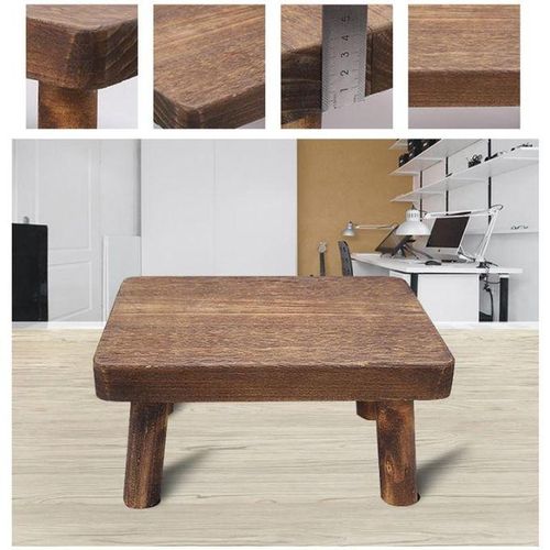 High Beds Wooden Step Stool Solid Wood Small Stool Kitchen Living Room Closet Durable Sturdy Rustic and Retro Design