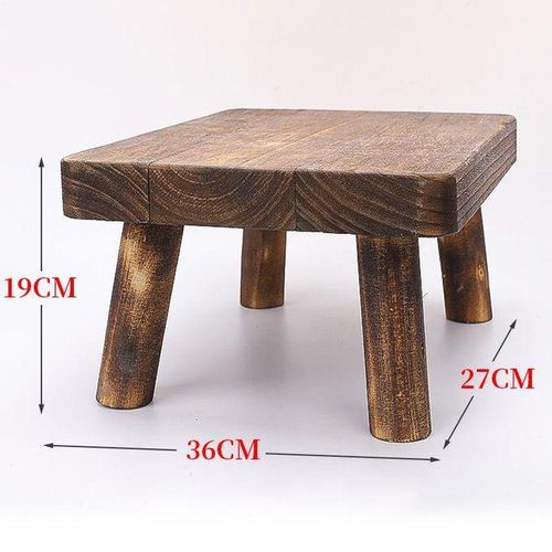 High Beds Wooden Step Stool Solid Wood Small Stool Kitchen Living Room Closet Durable Sturdy Rustic and Retro Design