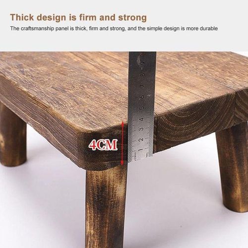 High Beds Wooden Step Stool Solid Wood Small Stool Kitchen Living Room Closet Durable Sturdy Rustic and Retro Design