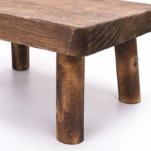 High Beds Wooden Step Stool Solid Wood Small Stool Kitchen Living Room Closet Durable Sturdy Rustic and Retro Design