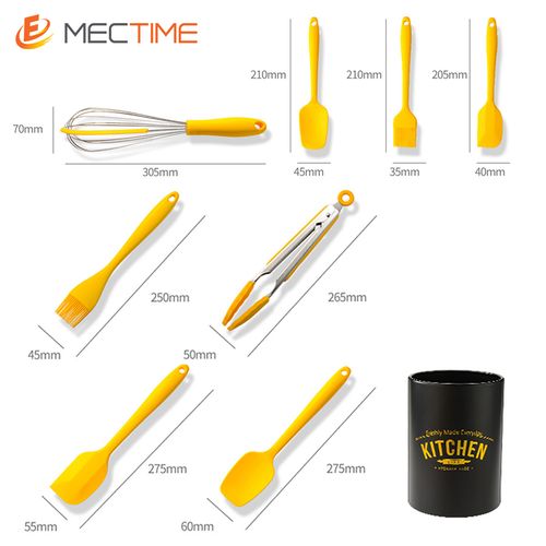 8 Sets Of Yellow Silicone Non-stick Baking Kitchen Tools