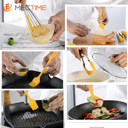 8 Sets Of Yellow Silicone Non-stick Baking Kitchen Tools