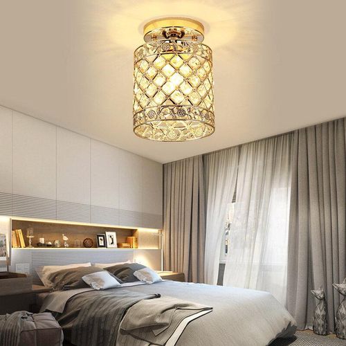 Embedded E27 base crystal pendant light without bulb 220V