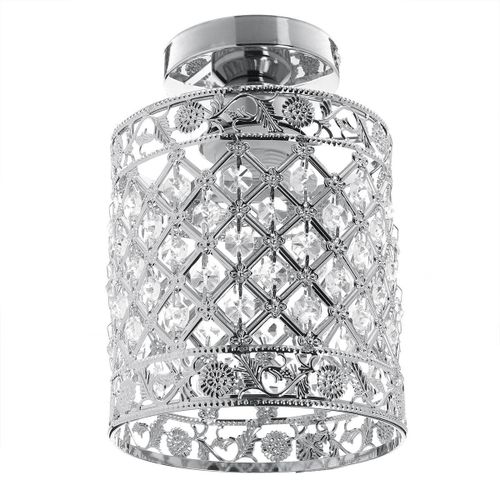 Embedded E27 base crystal pendant light without bulb 220V