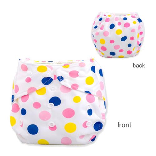 Fashion Newborn Baby Nappy Waterproof Lovely Cartoon Animal Adjustable Washable Diaper Cover Breathable Reusable Cloth Suit For 0-2 Years,White NO5116