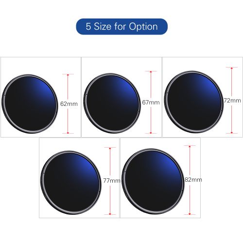 K&F Concept 77mm Ultrathin Variable ND Filter ND2 To ND400