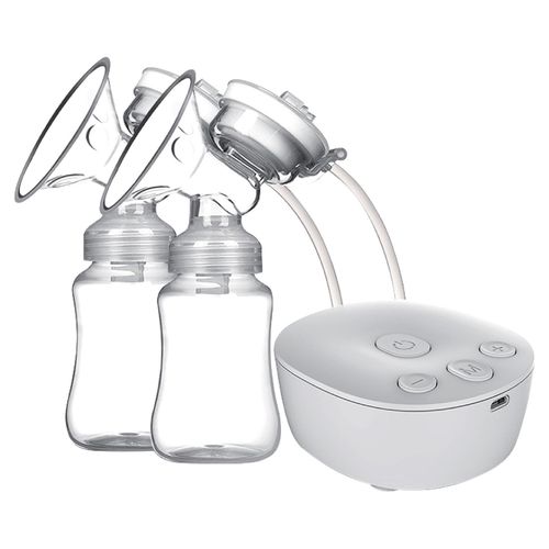 Double Electric Breast Pump Hands Free Breast Pump for Breastfeeding 2 Modes & 9 Adjustable Levels Low Noise Anti-Backflow USB Powered with 2pcs 150ml Milk Bottles NO5115