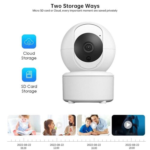 1080P HD Security Camera 3MP WiFi Camera Pan/Tilt Camera with 355°Motion Tracking IR Night Vision 2-Way Audio-eu My