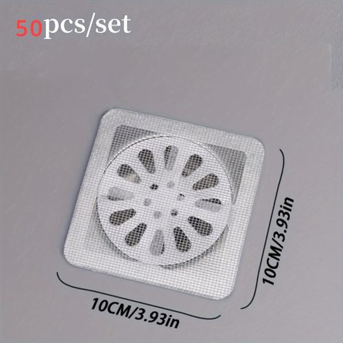 50pcs Drain Strainer Cover For Hair Stopper, Disposable Shower Drain Hair Catcher, Disposable Hair Catchers For Shower, Floor Si