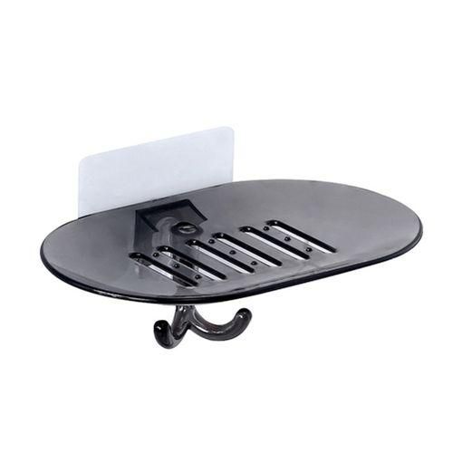 Bathroom Nonail Wall Mount Draining Soap Box Holder Container Shelf Sponge HookGrey