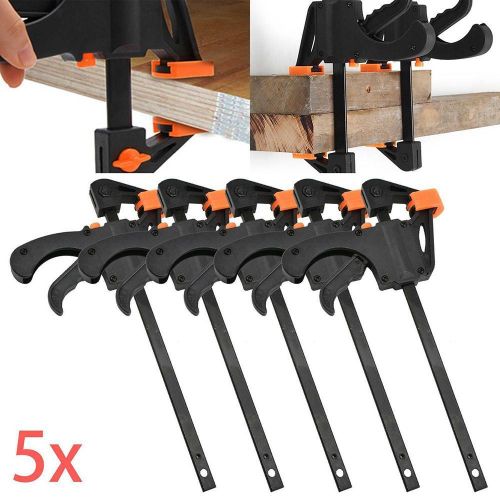 5pcs Woodworking Work Bar F Clamp Clip Set Hard Quick Ratchet Release Clip DIY Carpentry Hand Tool Gadget More