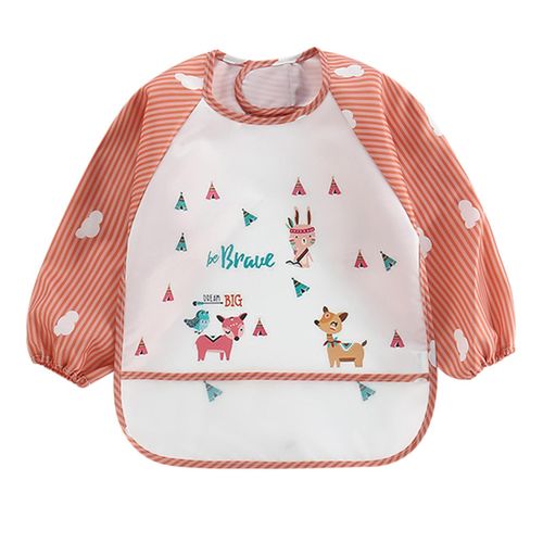 Waterproof Baby Bibs Smock Long Sleeve Feeding Bib Apron with Pocket Infant Boys Girls Cloth Bibs 0-36 Months,2 NO5116