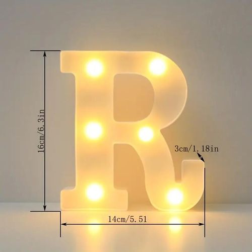 1pc White Decorative Led Light Up 6.3'' Number Letters Sign Night Lights Marquee For Home Wedding Party Birthday Christmas Decor