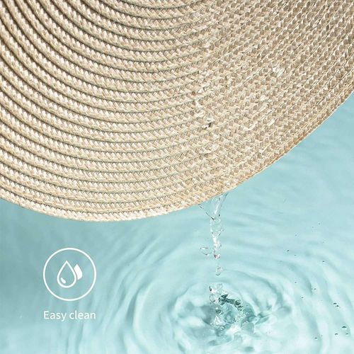 915 Generation Round Braided Pmats 6 Table Mats for Dining Woven Washable Non- P Mats 15 InchBeige