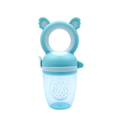 Baby Fruit Feeder Pacifier Fresh Food Nibbler Infant Fruit Teething Toy Food Grade Silicone Pouches for Toddlers New,Blue NO5102