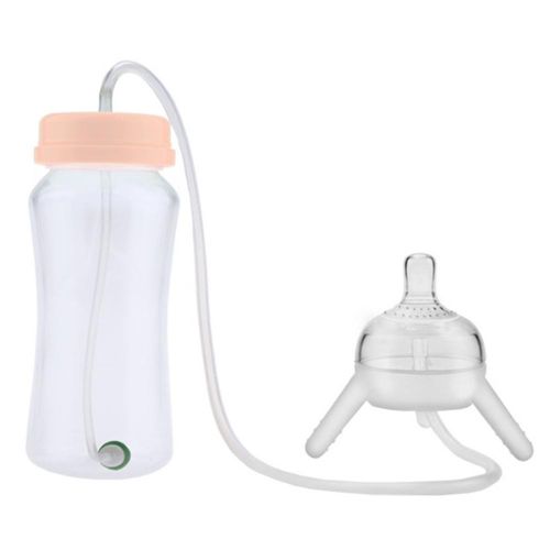 Baby Bottle With Long Straw 300ml Self Feeding Baby Bottle Handless Not Toxic New NO5245