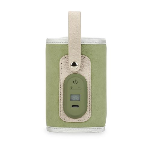 Rechargeable Baby Bottle Warmer Temperature Adjustable with LED Display Design Suitable for Toddler Outdoor,Light Green NO5148