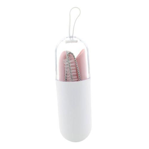 Collapsible Silicone Straw Reusable Folding Drinking Pink Bendy_A