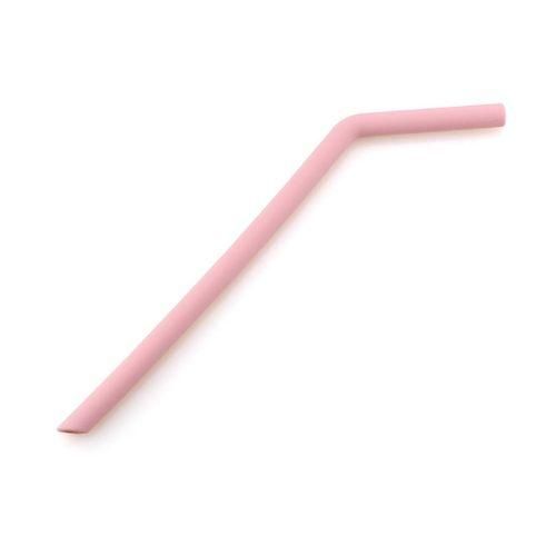 Collapsible Silicone Straw Reusable Folding Drinking Pink Bendy_A