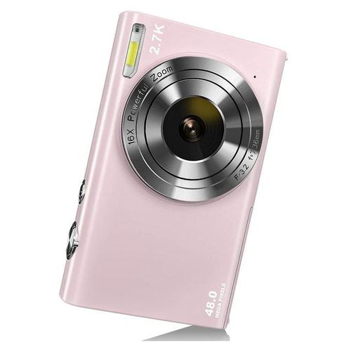 Digital Camera with Auto Focus  2.7K 48MP Vlogging Camera with 2.8 Inch Large Screen Stylish Camera for Teens-Pink